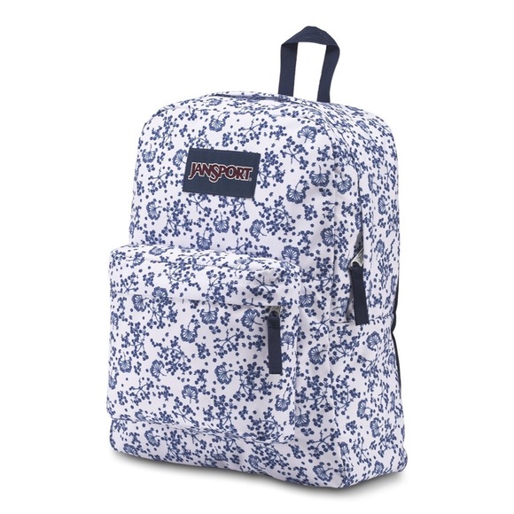 1 Left! NWT JANSPORT Floral Backpack Blue & White - Picture 3 of 8